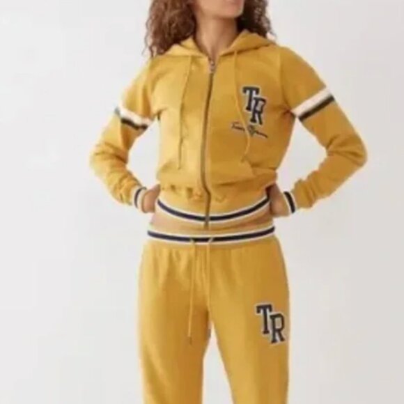 True Religion Mustard Yellow Zip-Up Hoodie (L) & Jogger Pants (M) Set – 2-Piece - Picture 14 of 14